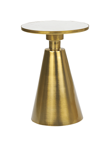 Beliani Beistelltisch ANDRES in Gold/Weiß - (W) 35 x (H) 49 x (L) 35 cm