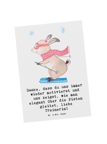 Mr. & Mrs. Panda Wanddeko Skifahren Trainerin Liebe mit Spruch in Weiß