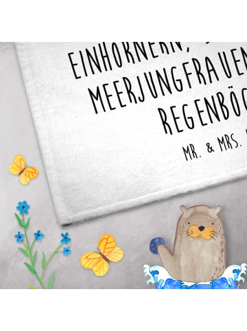 Mr. & Mrs. Panda Handtuch Gäste-WC Einhorn Fliegendes Pferd mit ... in Weiß