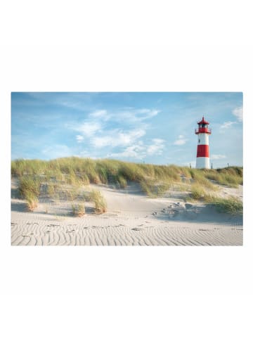 WALLART Leinwandbild - Leuchtturm an der Nordsee in Blau