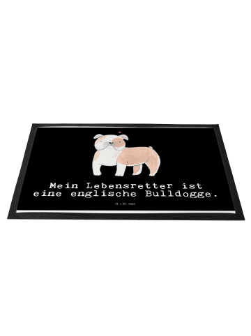 Mr. & Mrs. Panda Fußmatte Englische Bulldogge Lebensretter mit S... in Schwarz