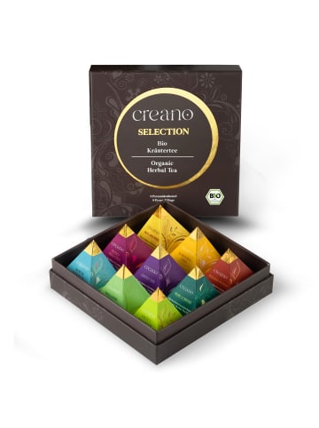 Creano Premium Bio Kräutertee Geschenkset - 9 Pyramiden-Teebeutel in 9 Sorten