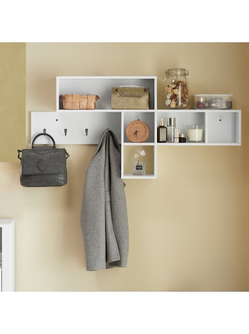 SoBuy Wandgarderobe in Weiß - (B)110 x (H)53 x (T)15cm