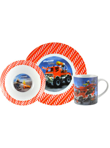 United Labels 3-teilig Playmobil Frühstücksset - City Action Feuerwehr in Mehrfarbig