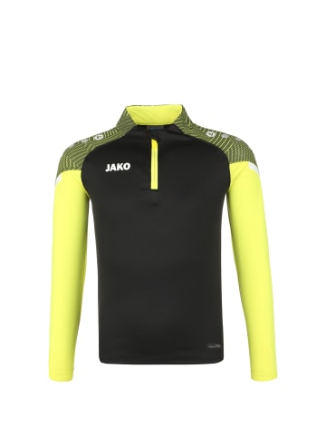 Jako Trainingspullover Performance Ziptop in schwarz / neongelb