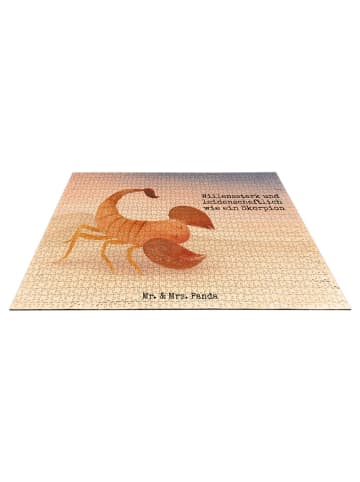 Mr. & Mrs. Panda Puzzle Sternzeichen Skorpion Design mit Spruch in Weiß
