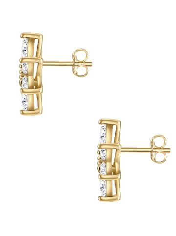 Glanzstücke München Ohrringe Blume aus Sterling Silber mit Zirkonia in gelbgold