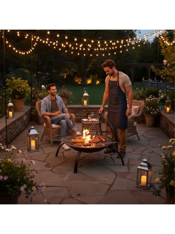 relaxdays Feuerschale in Schwarz Ø 56,5 cm