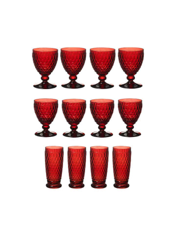 Villeroy & Boch 12er Set Wein- & Longdrinkgläser Boston Coloured in rot