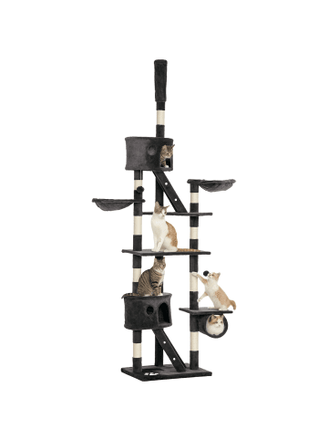 Pawhut Kratzbaum deckenhoch Dunkelgrau 60L x 45B x 240-260H cm