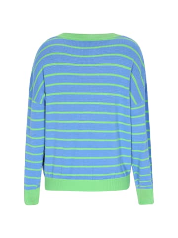 Swirly Women Sweater in Blue Stripes