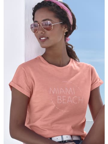 Vivance T-Shirt in peach bedruckt, peach uni