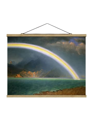 WALLART Stoffbild - A. Bierstadt - Regenbogen Jenny Lake in Petrol