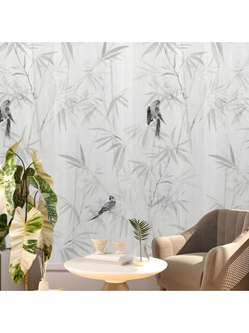 WALLPAPERS4BEGINNERS Tapete Bambus in Weiß - (W) 200 × (L) 280 cm
