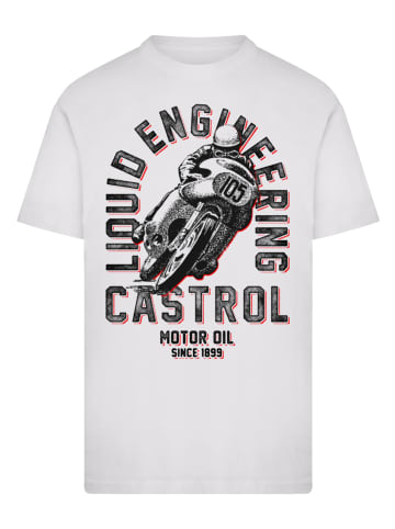 F4NT4STIC T-Shirt Castrol Retro Motorbike in weiß