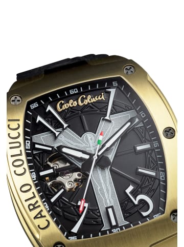 Carlo Colucci Dreizeiger Automatik Donia in Schwarz