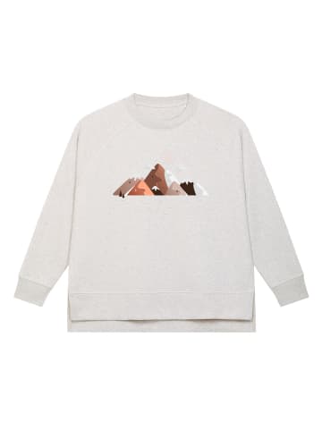 wat? Apparel Sweatshirt Mountains & Moon in Cream Heather Grey