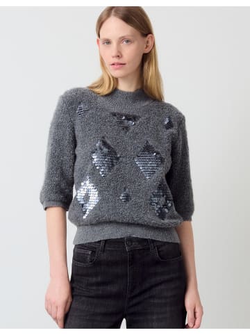More & More Kurzarmpullover in warm grey melange