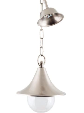 Licht-Erlebnisse Außen Pendelleuchte Ø 21 cm in Nickel matt