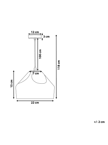 Beliani Pendelleuchten EVINOS in Schwarz - (W) 22 x (H) 118 x (L) 22 cm