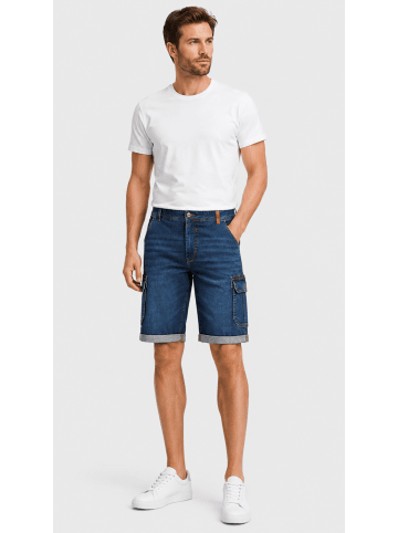 Timezone Einfarbige Jeansshorts Reißverschluss Cargotaschen in Blau