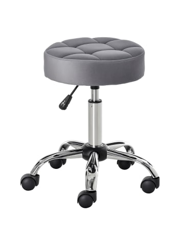 HOMCOM Salonstuhl-Ø42 x 49-61H cm-Hellgrau