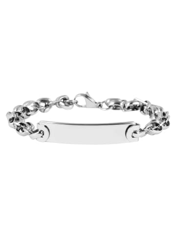 Adeliás Unisex Armband aus Edelstahl 21,5 cm in silber