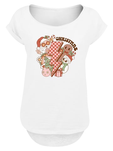 F4NT4STIC Long Cut T-Shirt Groovy Weihnachten Flash Cozy Vibes in weiß
