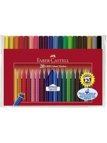 Faber-Castell Fasermaler Grip Colour Marker 20er Etui farbig sortiert