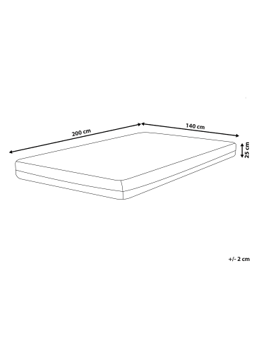 Beliani Matratze TREASURE in Weiß/Schwarz - (W) 140 x (H) 25 x (L) 200 cm