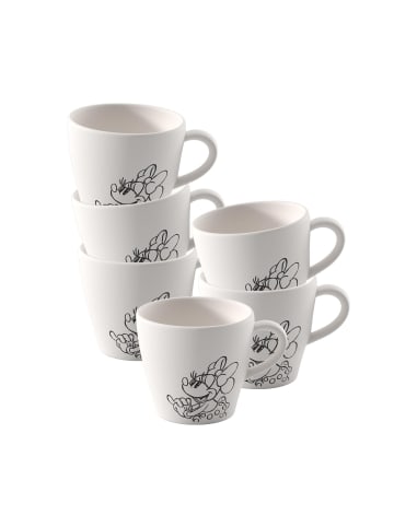 Villeroy & Boch 6er Set Kaffeetassen Manufacture Rock blanc - Mickey Mouse 160 ml weiß in weiß