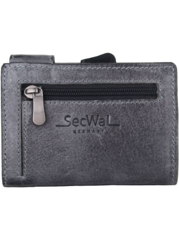 SecWal SecWal 1 Kreditkartenetui Geldbörse RFID Leder 9 cm in grau