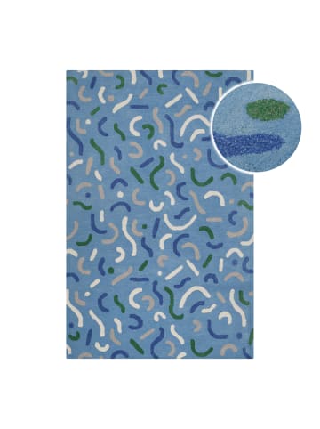 Smart Kids Wollteppich Confetti in blau