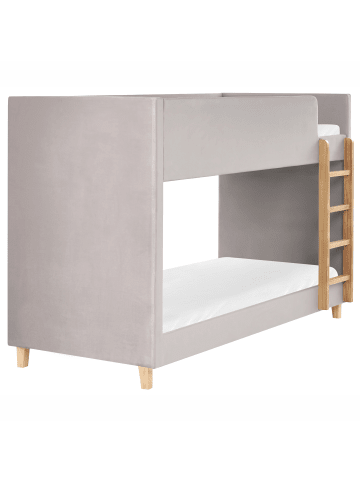 Beliani Hochbett CHOCQUES in Grau/Braun - (W) 97 x (H) 143 x (L) 214 cm