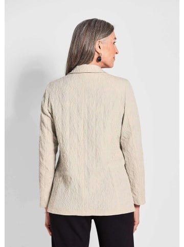 GOLDNER Strukturierter Stretchblazer mit Revers in stein