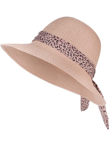 styleBREAKER Sonnenhut mit Leoparden Zierband in Altrose