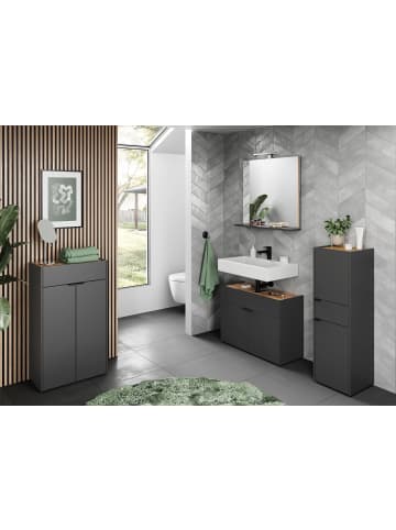 KADIMA DESIGN Kratzfeste Kommode mit Schublade, 60x34x98 cm in Grau-Beige