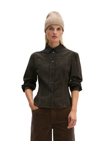 Marc O'Polo Feincord-Langarm-Bluse fitted in Burnt Coffee