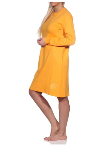 NORMANN langarm Nachthemd Kuschel interlock Sterne - 82144 in orange