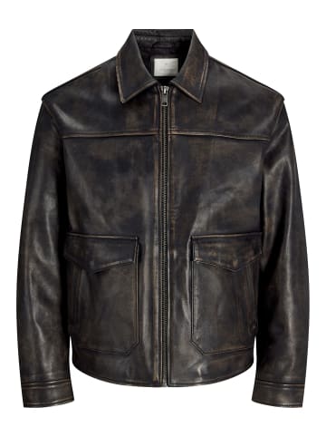 Jack & Jones Lederjacke in Brown Stone