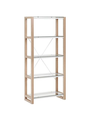 Beliani Bücherregal JENKS in Weiß/Braun - (W) 68 x (H) 152 x (L) 30 cm