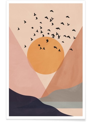 Juniqe Poster "Sun Flock" in Bunt