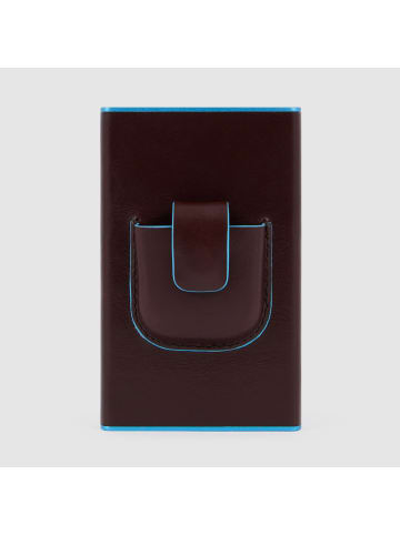 Piquadro Black Square Kreditkartenetui RFID Schutz Leder 6 cm in mahogany