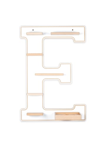 BOARTI Holz Regal Buchstabe E für Toniebox Tonies Figuren in Weiß