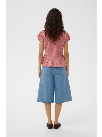 Soaked in Luxury Bluse ärmellos SLAmelie Feminine Form in Ash Rose with White Dobby