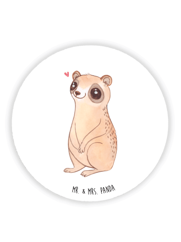 Mr. & Mrs. Panda Kühlschrankmagnet Plumplori Glücklich ohne Spruch in Weiß