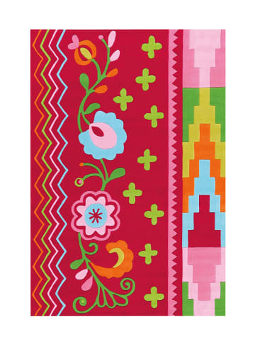 Arte Espina Wohnzimmer Teppich – Kurzflorteppich Sam 4144 in multi - rosa - rechteckig