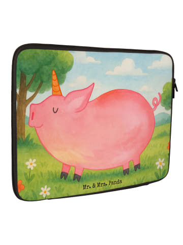 Mr. & Mrs. Panda Laptop Bag Einhorn Schwein Design ohne Spruch in Weiß