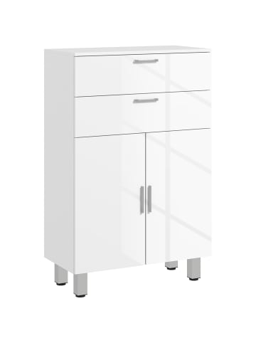 Kleankin Badezimmerschrank-60L x 30B x 93H cm-Weiß