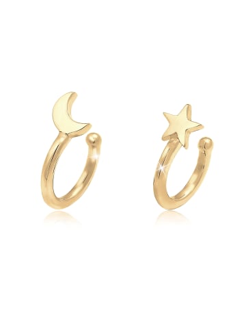 Elli Ohrringe 925 Sterling Silber Halbmond, Astro, Sterne in Gold